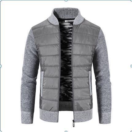 Herren Casual Übergangsjacke mit gestepptem Design und Strickdetails Krohn-e
