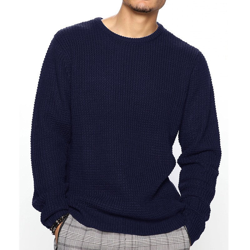 Herren komfortabler Strickpullover mit modischem Wabenmuster Krohn-e