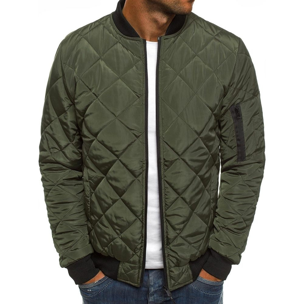 Herren gesteppte Übergangsjacke mit hohem Kragen und seitlichen Taschen Krohn-e