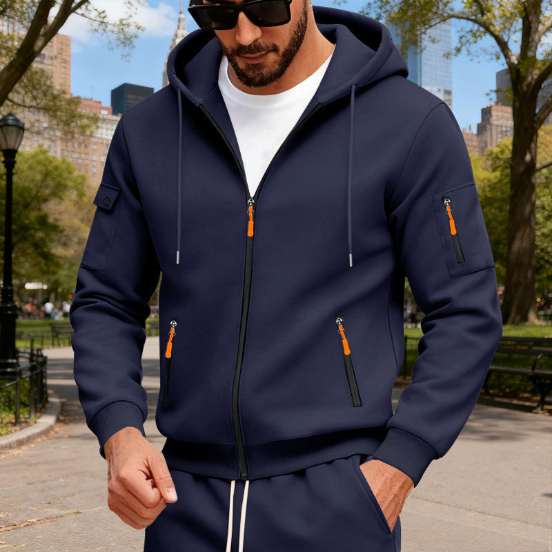 Herren sportlicher Kapuzenpullover mit modischen Schnellverschlüssen und praktischen Taschen Krohn-e