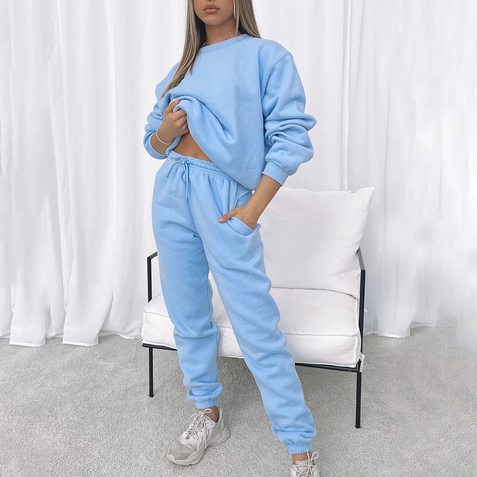 Damen angesagtes Oversized Loungewear-Set aus weichem Fleece Krohn-e