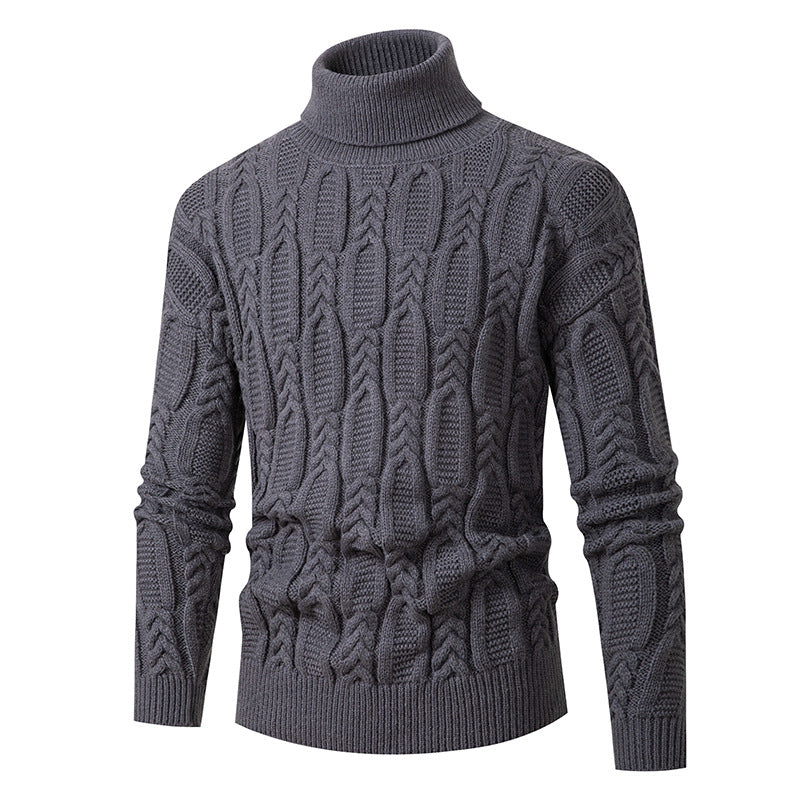 Herren Hochwertiger Rollkragenpullover mit Strukturmuster Krohn-e