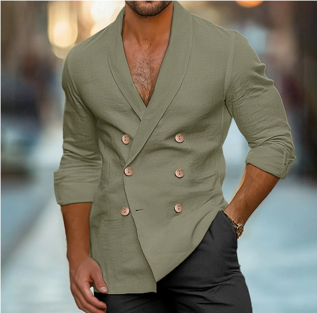 Herren stilvolle und elegante Leinenjacke Krohn-e