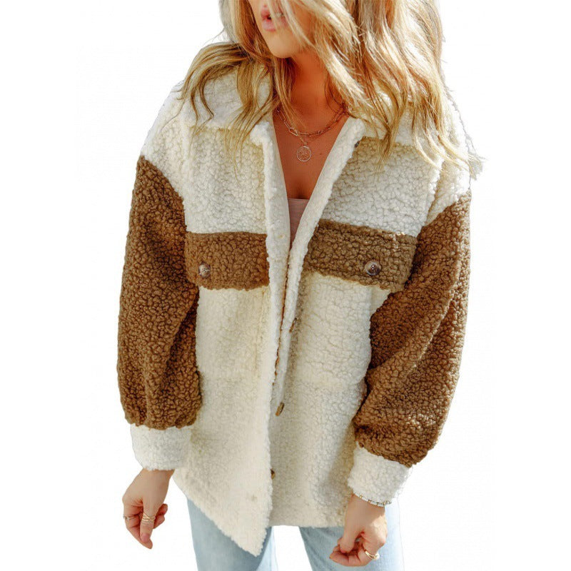 Damen kuschelige Teddyjacke mit praktischen Brusttaschen Krohn-e