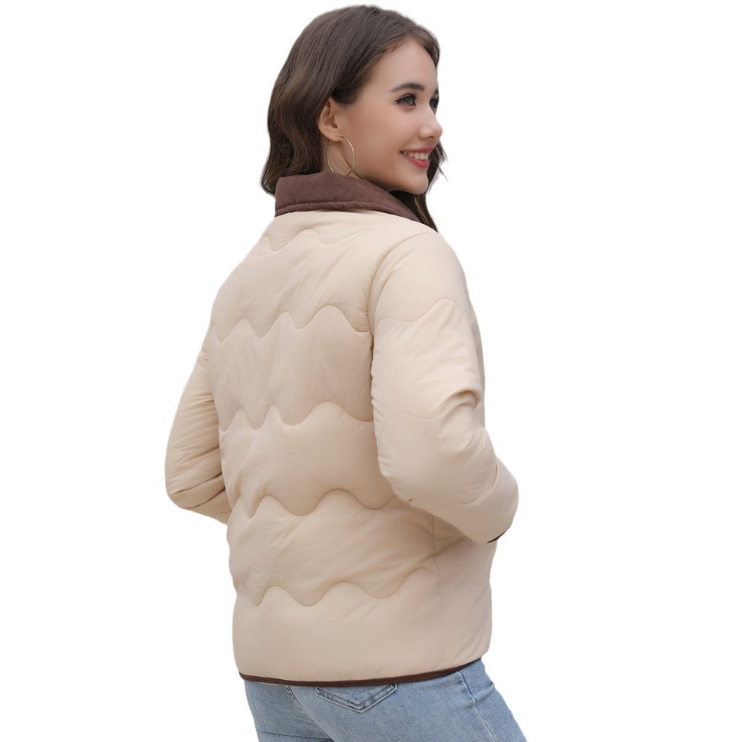 Damen gesteppte Kurzjacke mit schickem Kragen Krohn-e