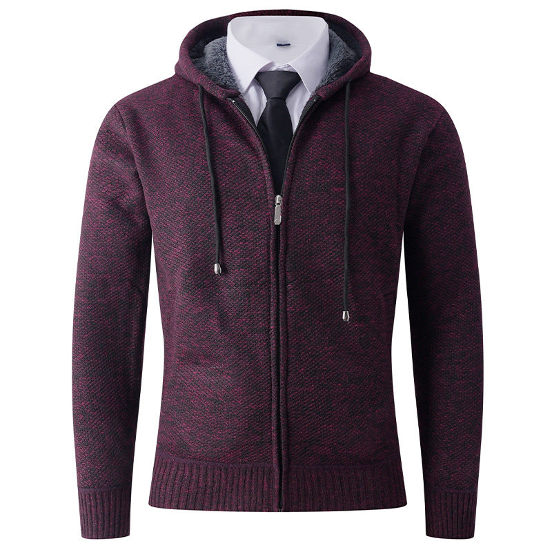 Herren Strickjacke mit Kapuze und strukturierter Verarbeitung Krohn-e