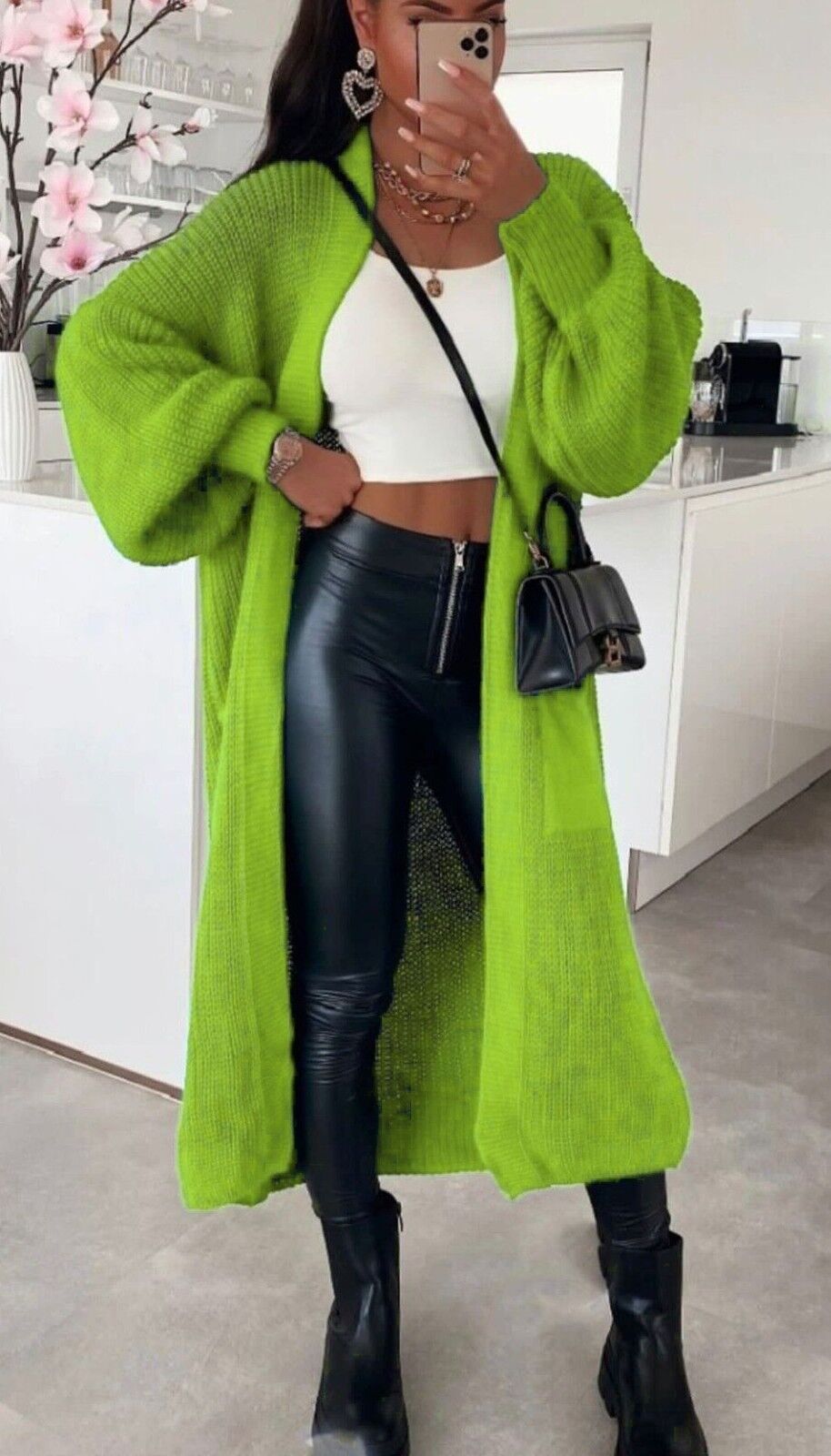 Damen Langstrickjacke mit grober Maschenstruktur und praktischen Taschen Krohn-e