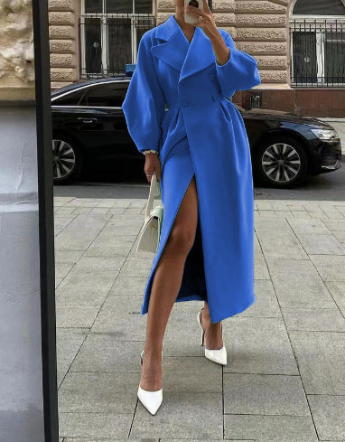 Krohn-e | Langer Trenchcoat für Damen - Reverskragen