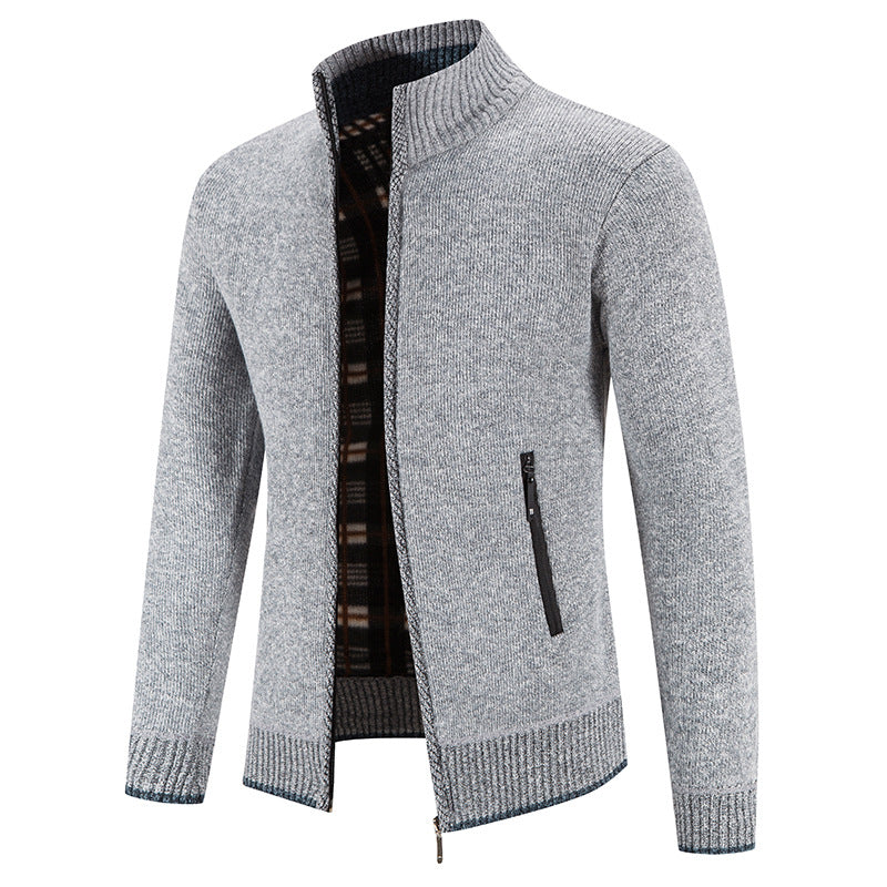 Herren Strickjacke mit hohem Kragen und praktischen Reißverschlusstaschen Krohn-e
