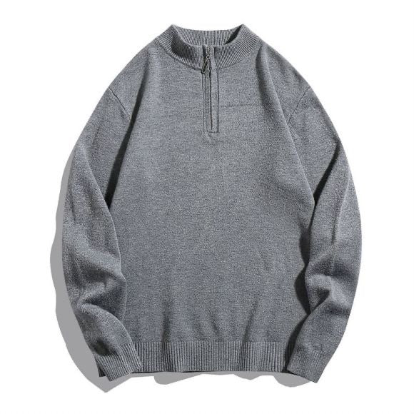 Herren Pullover mit modernem Stehkragen und Reißverschluss Krohn-e