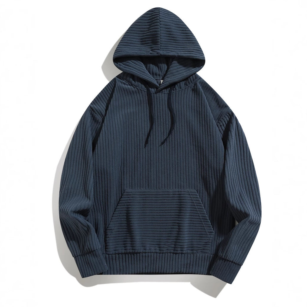 Herren Kapuzenpullover mit strukturierter Ripp-Textur und praktischen Taschen Krohn-e