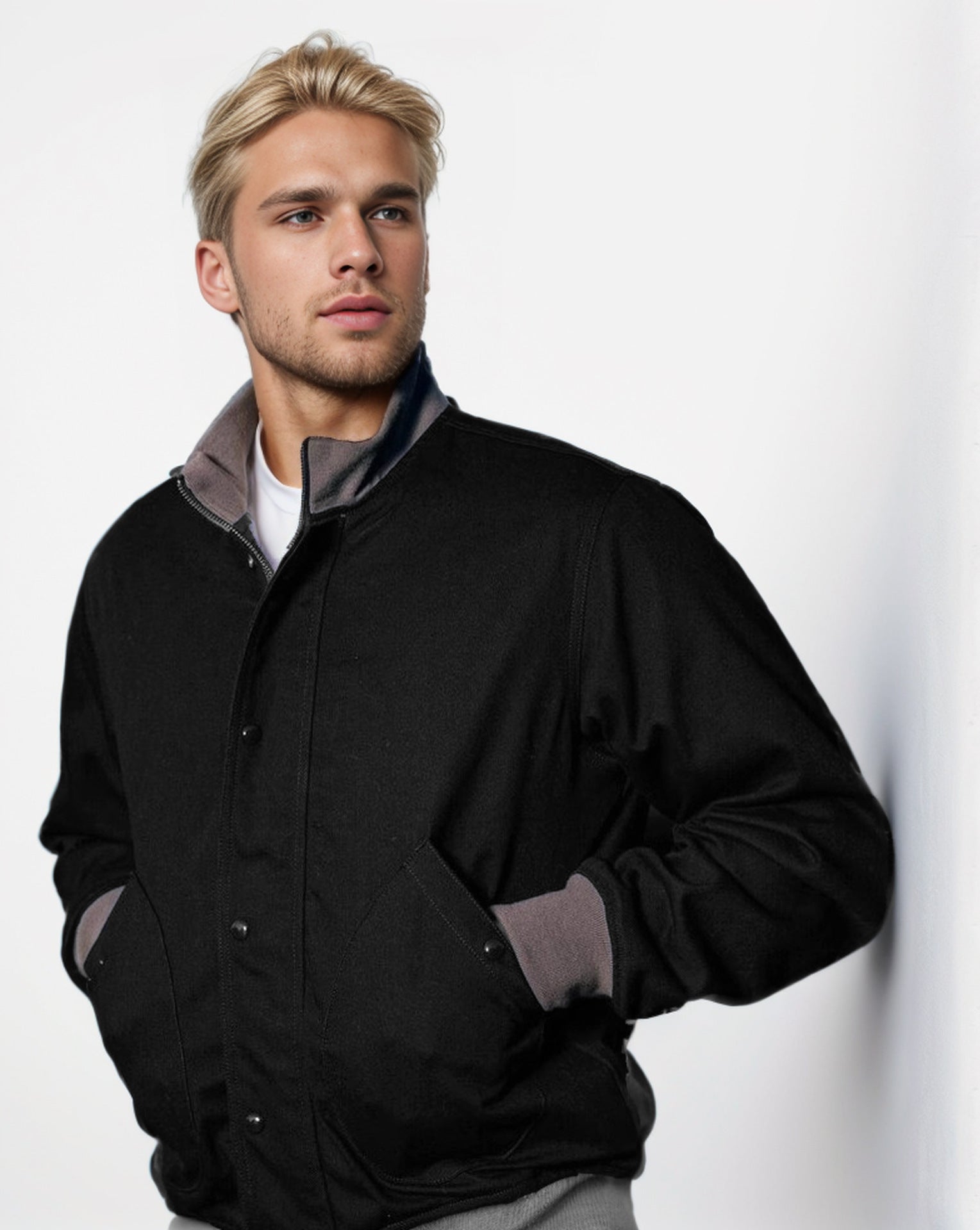 Herren elegante Übergangsjacke mit hohem Kragen Krohn-e