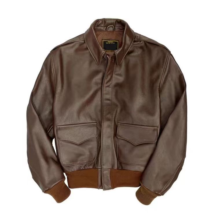 Herren Flugjacke aus hochwertigem Lammleder mit praktischen Taschen und elastischem Bündchen Krohn-e