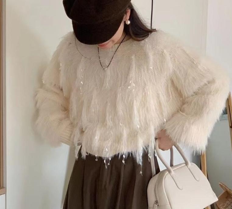 Damen Flauschiger Strickpullover mit einzigartigen Details Krohn-e