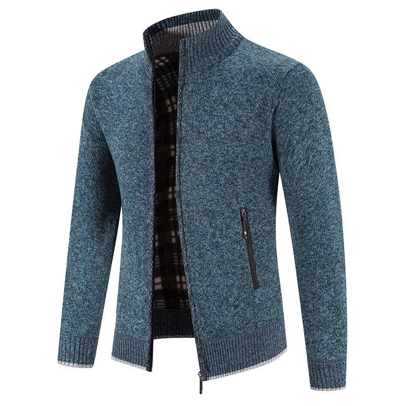 Herren Strickjacke mit hohem Kragen und praktischen Reißverschlusstaschen Krohn-e