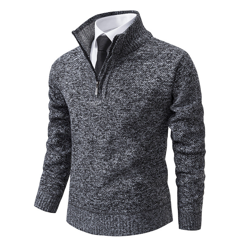 Herren Pullover mit modernem Reißverschluss und strukturierter Oberfläche Krohn-e