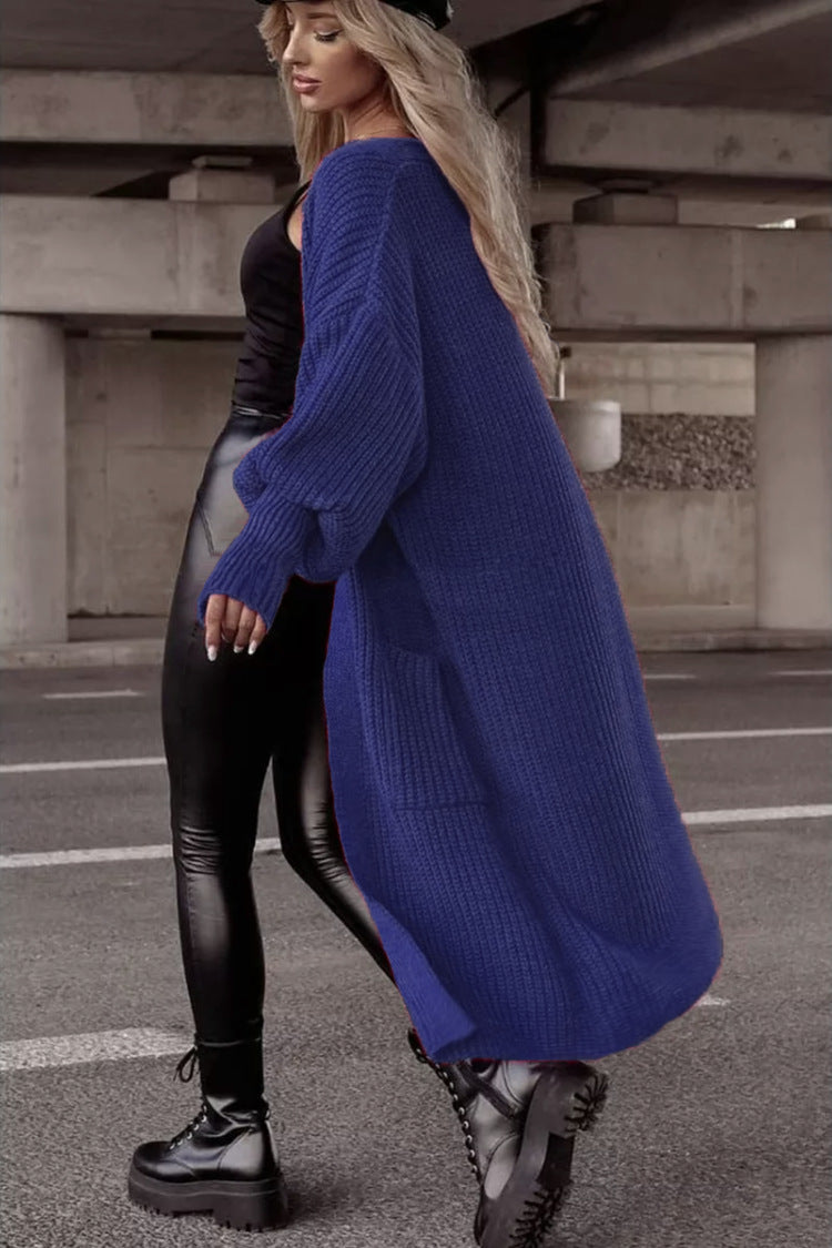 Damen Grobstrickmantel im lässigen Oversized-Stil mit tiefen Taschen Krohn-e
