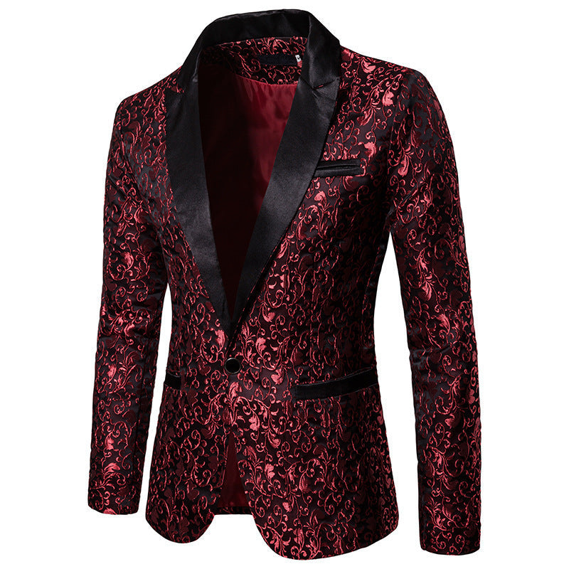 Herren eleganter Samtblazer mit kunstvollem Muster Krohn-e