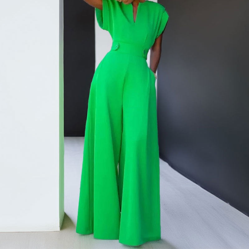 Damen eleganter Jumpsuit mit weitem Bein und praktischen Taschen Krohn-e