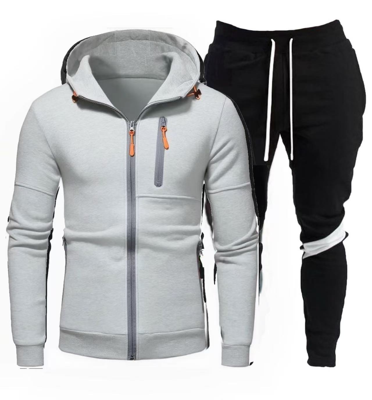 Herren sportliche Kapuzenjacke mit praktischem Reißverschluss und Jogginghose Krohn-e
