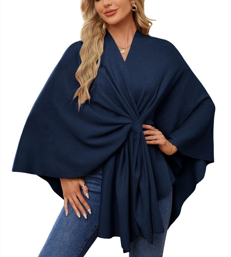 Damen Eleganter Wickelpullover mit asymmetrischem Schnitt Krohn-e