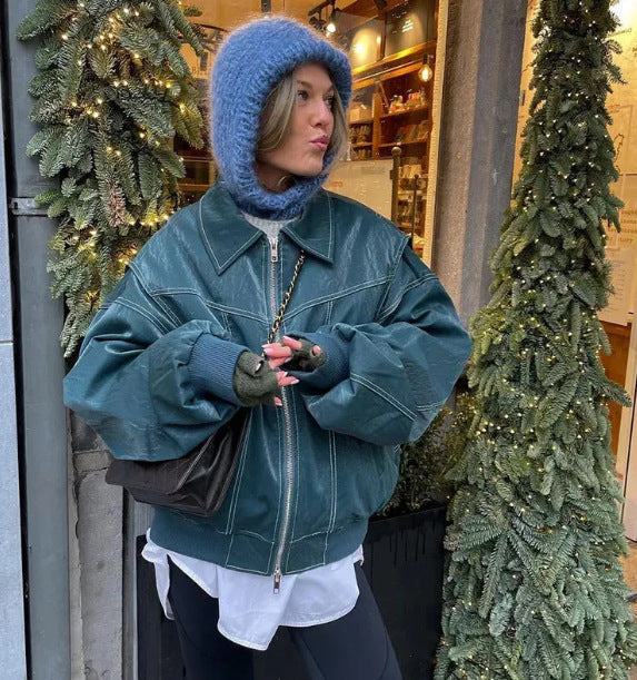 Damen Oversized Kunstleder-Jacke Krohn-e