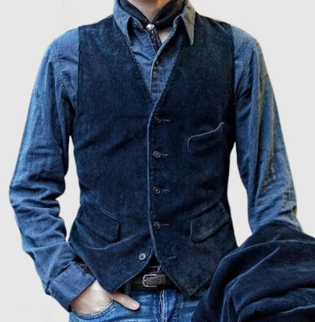 Herren elegante Weste aus Cord Krohn-e