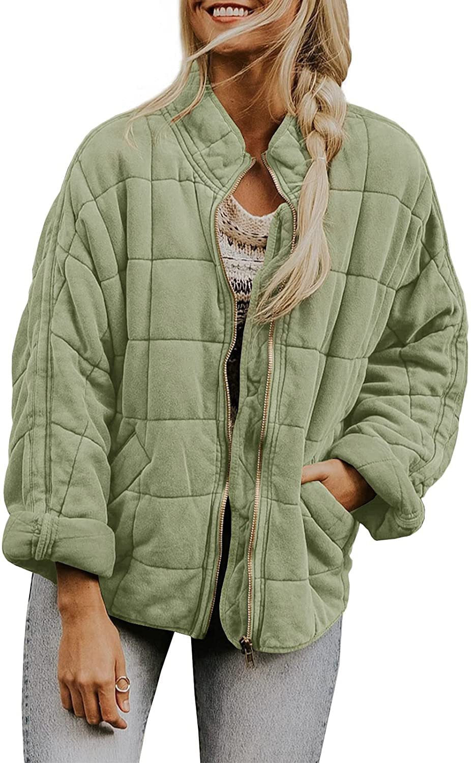 Damen gesteppte Kapuzenjacke mit Reißverschluss und Taschen Krohn-e