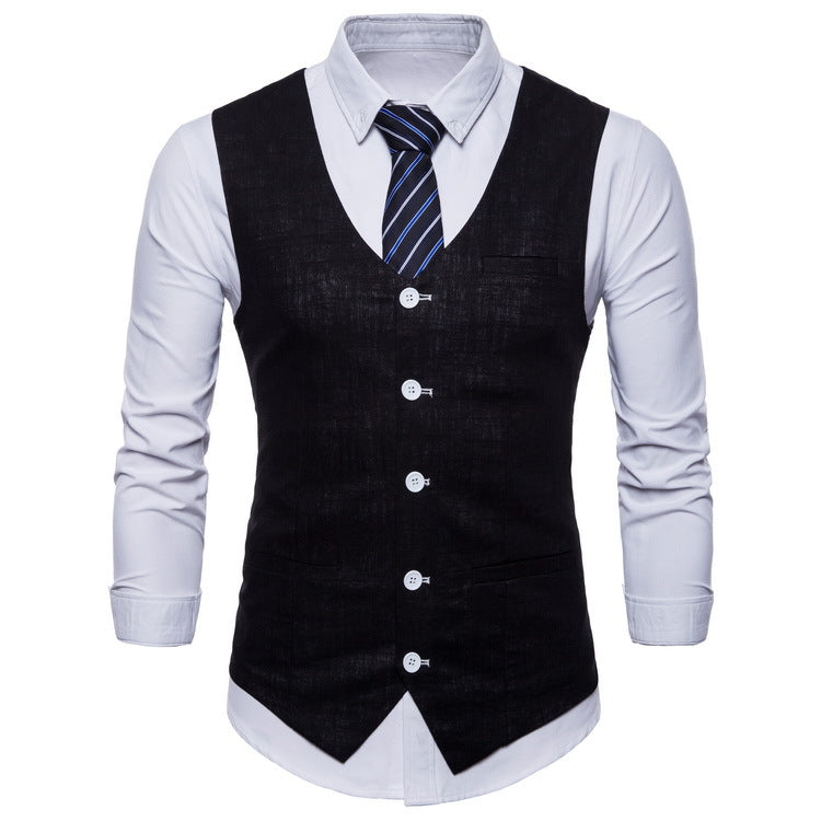 Herren elegante Anzugweste mit praktischen Taschen und detailliertem Design Krohn-e