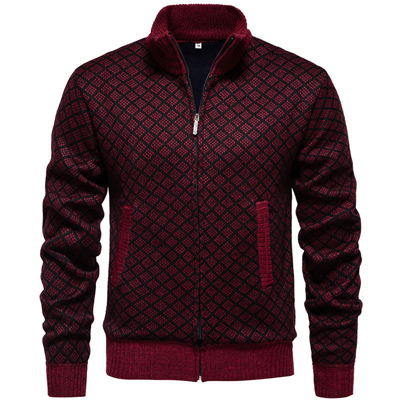 Herren sportliche Strickjacke mit modernem Muster Krohn-e
