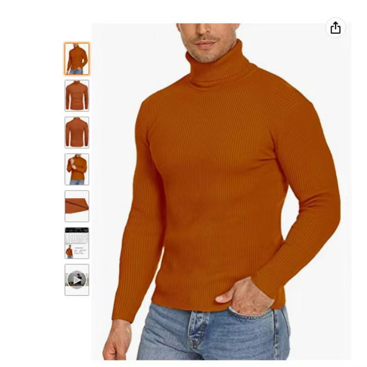 Herren Stehkragen Pullover aus ribbeltem Strick Krohn-e