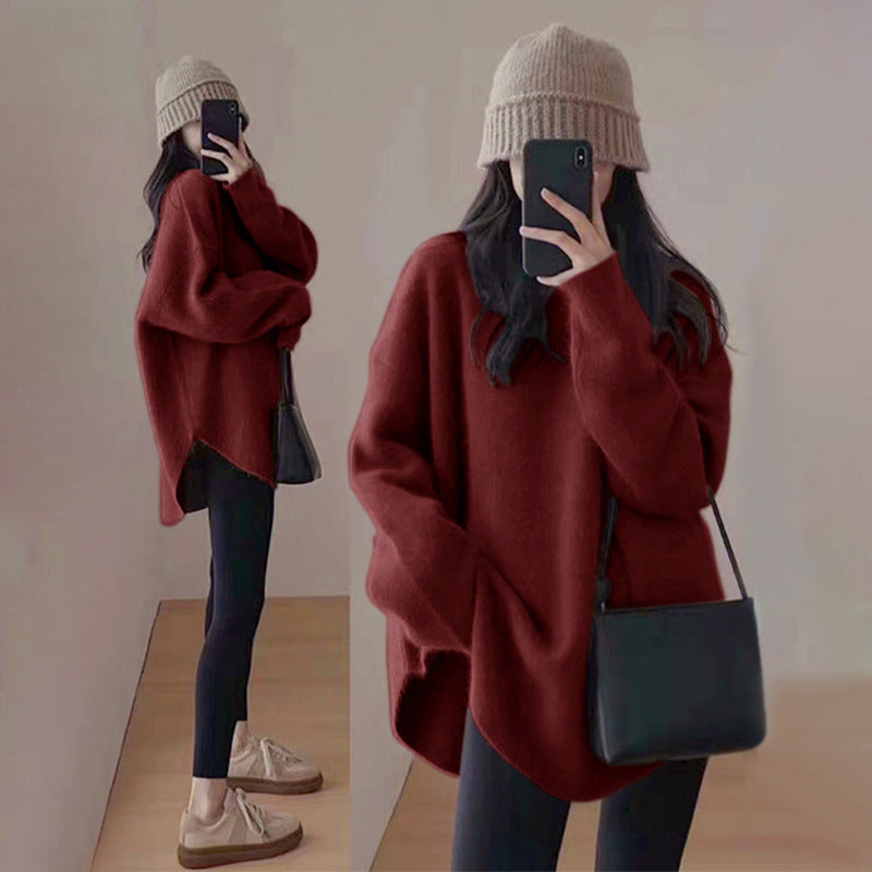 Krohn-e | Pullover - Damen Herbst Mid-Length Oversized Pullover