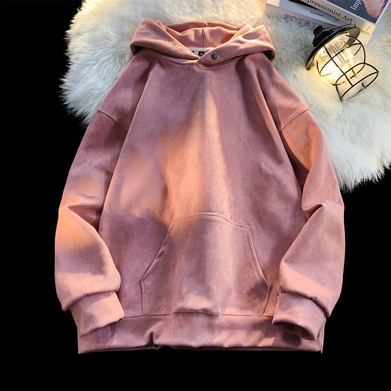 Damen gemütlicher Kapuzenpullover im modernen Velourslook Krohn-e