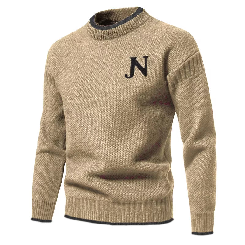Herren Strukturierter Strickpullover mit Rundhalsausschnitt Krohn-e