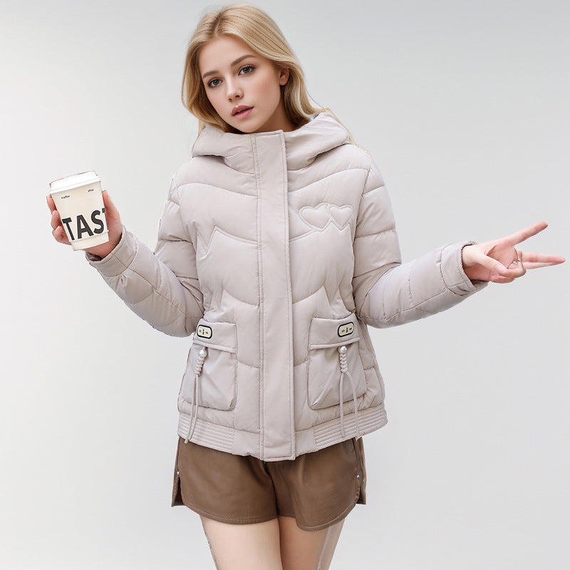 Damen gesteppte Winterjacke mit verstellbarem Kapuzenkragen und funktionalen Seitentaschen Krohn-e