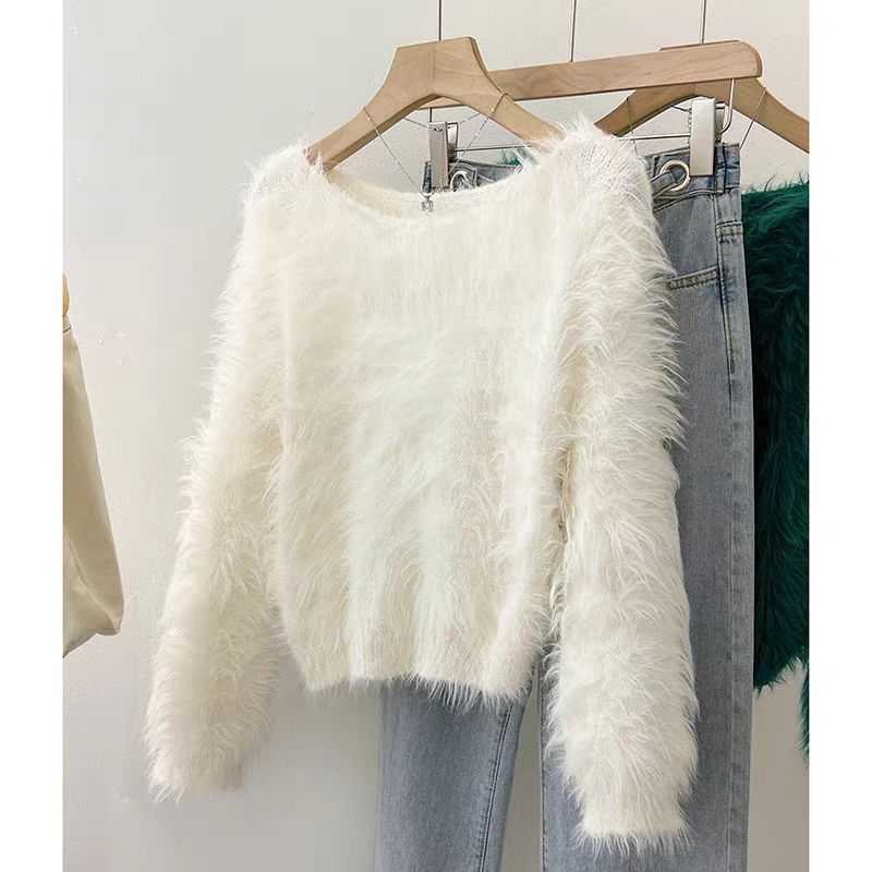 Damen Flauschiger Pullover mit lockerem Schnitt und weichen Ärmeln Krohn-e