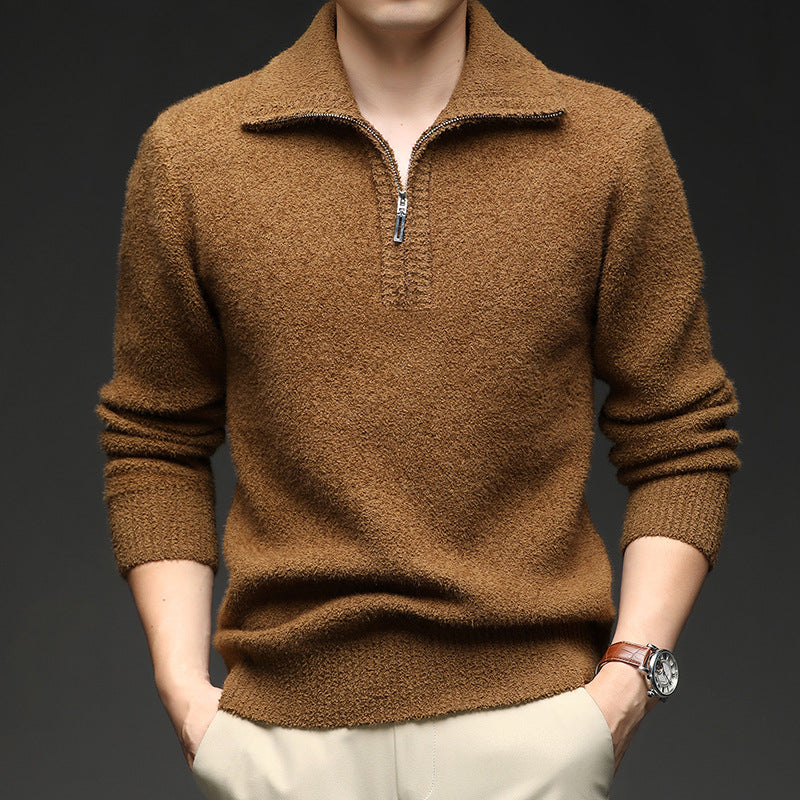 Herren Pullover mit hohem Kragen und Reißverschluss Krohn-e
