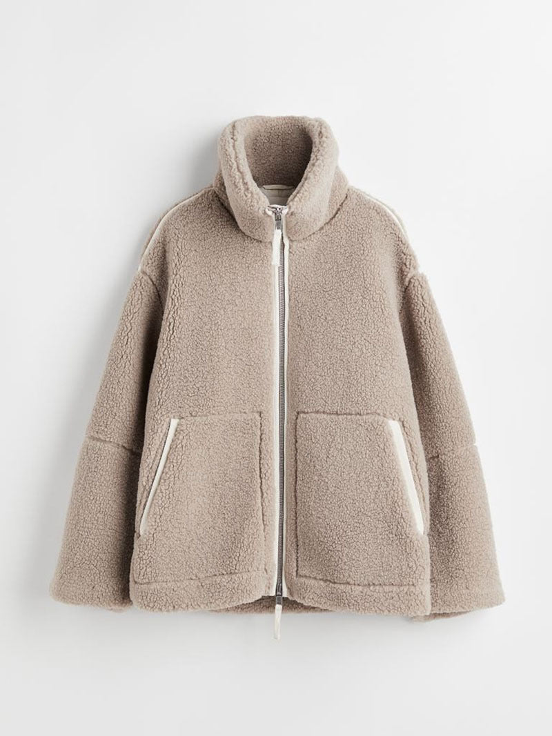 Damen kuschelige Fleecejacke mit praktischen aufgesetzten Taschen und modernem Stehkragen Krohn-e
