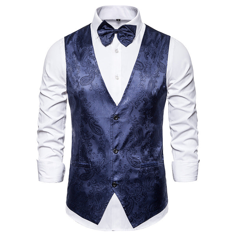 Herren elegante Anzugweste mit feinem Paisleymuster Krohn-e