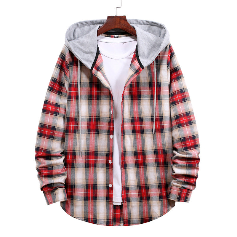 Damen Karierte Flanelljacke mit Kapuze Krohn-e