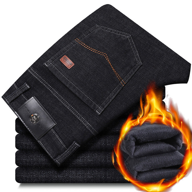 Herren warme gefütterte Jeanshose mit klassischem Schnitt Krohn-e