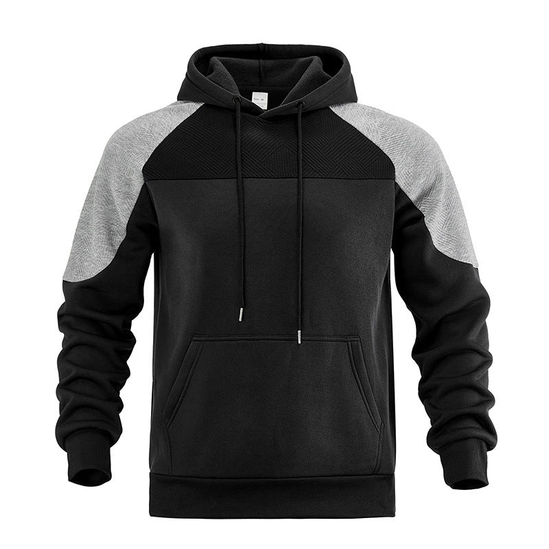 Herren sportlicher Kapuzenpullover mit strukturiertem Design und Kontrastärmeln Krohn-e