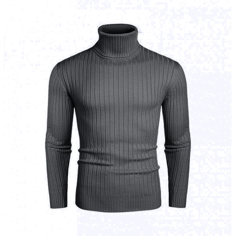 Herren eleganter Rollkragenpullover aus feinem Rippenstrick Krohn-e