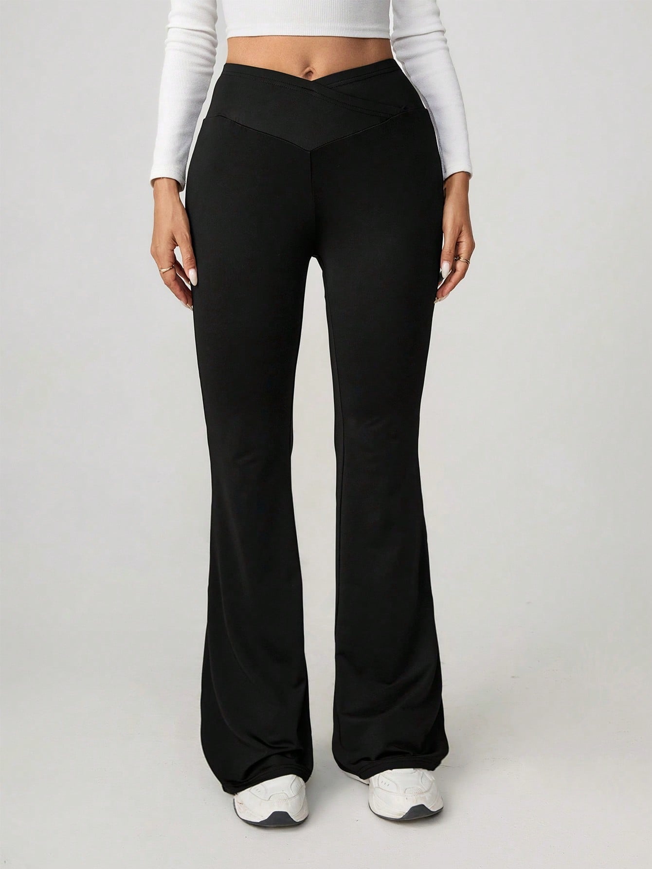 Damen High-Waist Sporthose mit weitem Bein und elastischem Bund Krohn-e