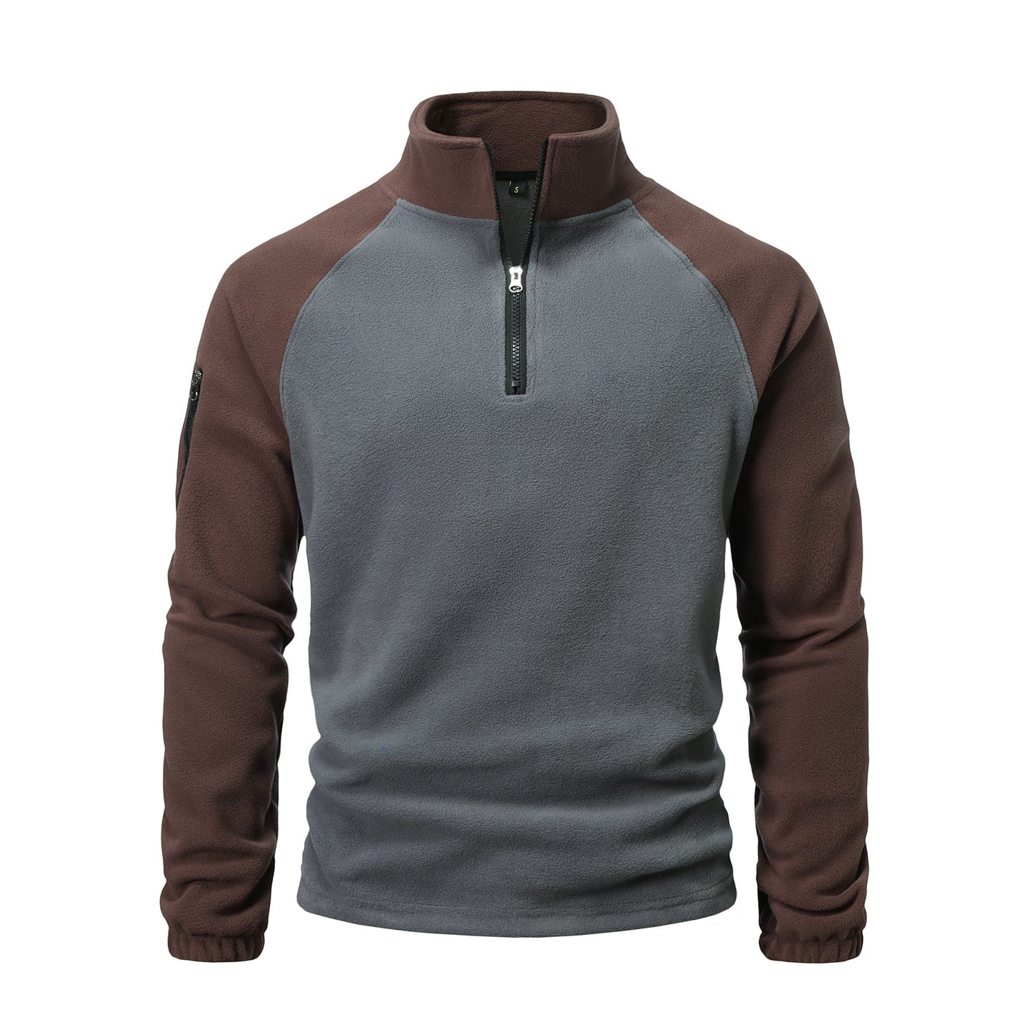Herren Fleece-Pullover mit halbem Reißverschluss und praktischem Taschen-Design Krohn-e
