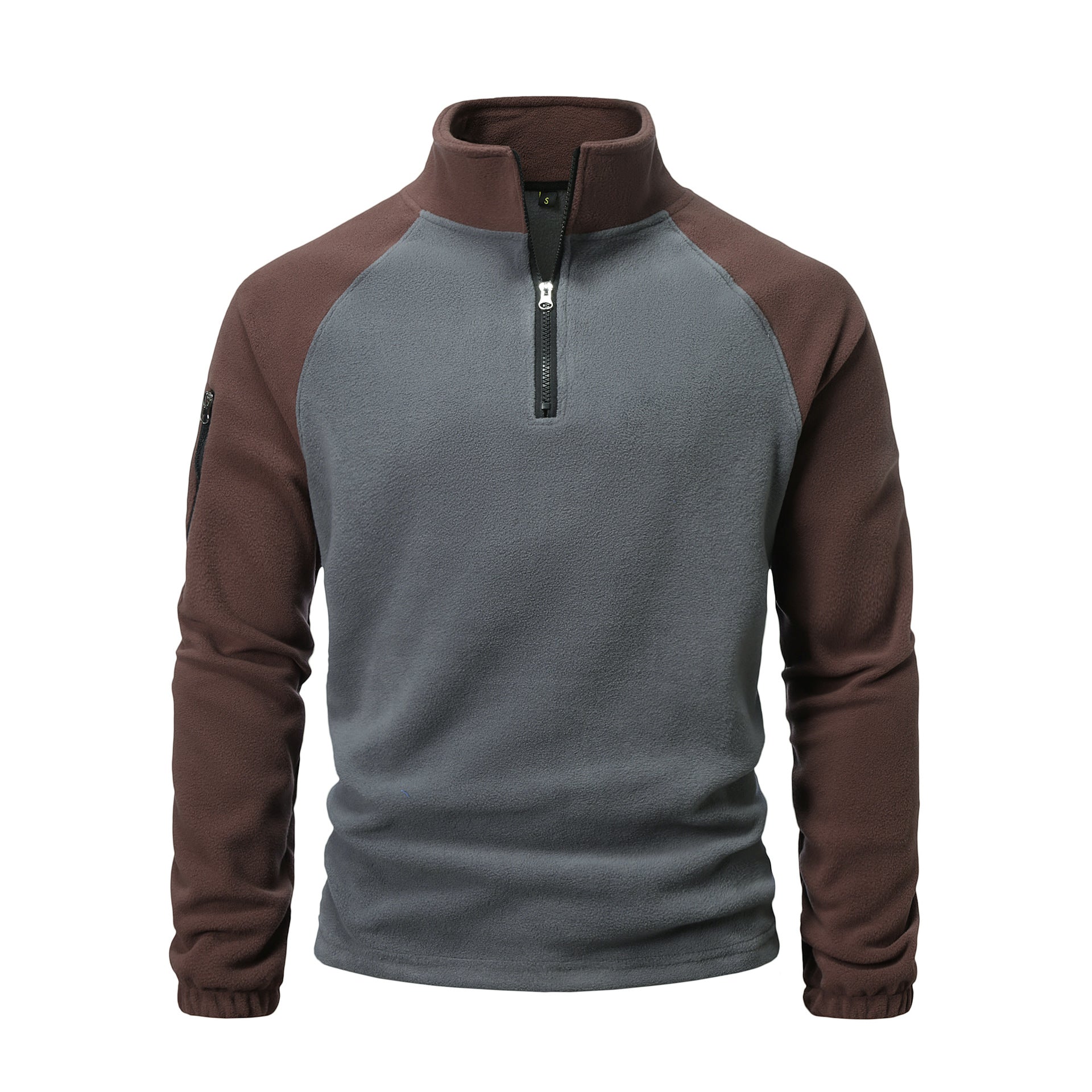 Herren Fleece-Pullover mit halbem Reißverschluss und praktischem Taschen-Design Krohn-e