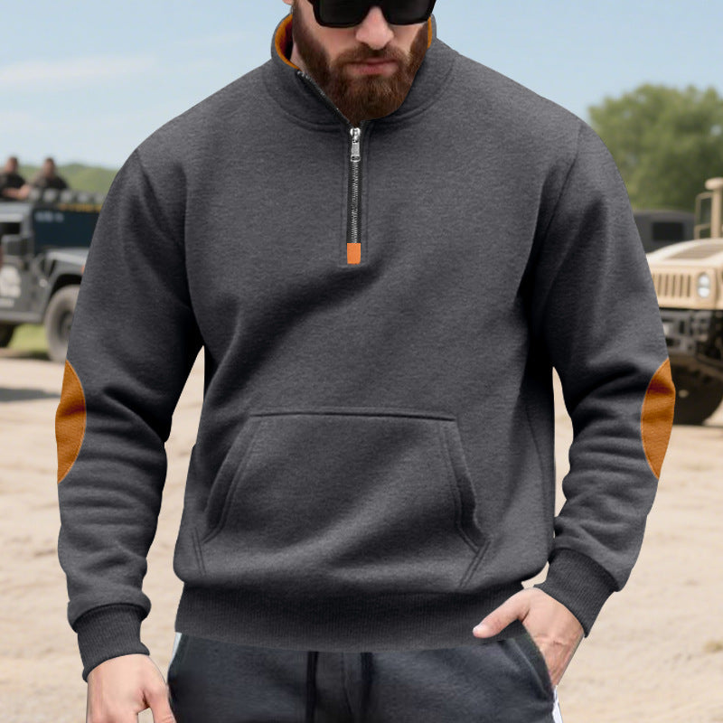 Herren Hoodie mit modischem Stehkragen und Kontrastdetails Krohn-e