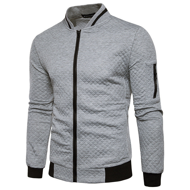 Herren modische Steppjacke mit durchgehendem Reißverschluss und Strukturdesign Krohn-e