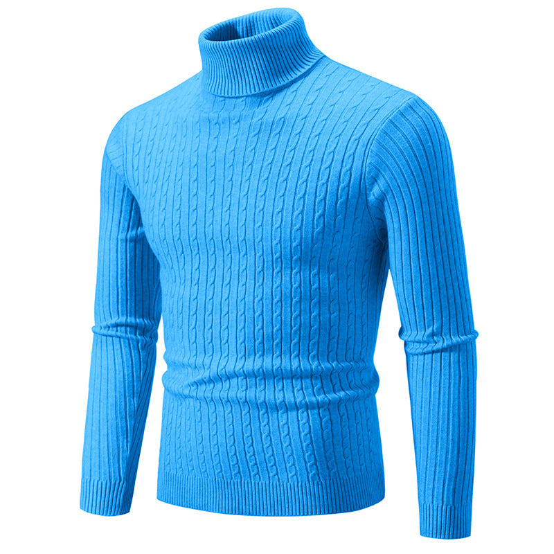 Herren Pullover mit hohem Kragen und strukturiertem Zopfmuster Krohn-e