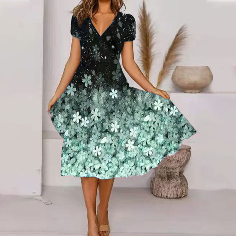 Fudus Elegantes Blumenmuster-Wickelkleid